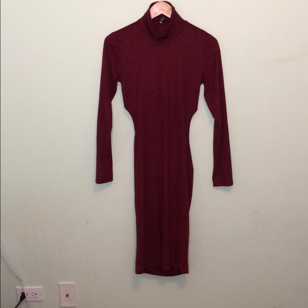 Backless Suede Dress